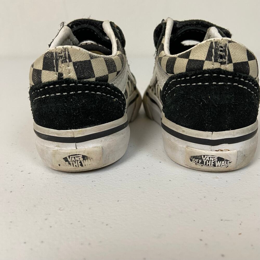 Vans Toddler Old Skool V Checkerboard Black White Sneakers Shoe Size 4 - Picture 4 of 9